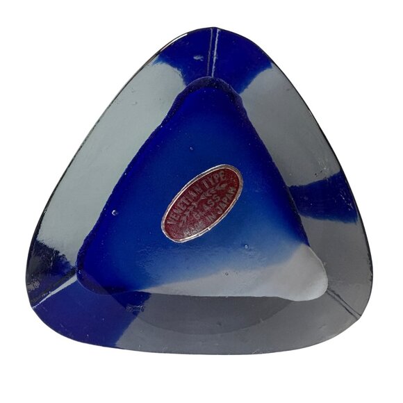 Blue/White 7.5" - Venetian Type Glass Vase – Made in Japan, Vintage Art Glass - Picture 5 of 5